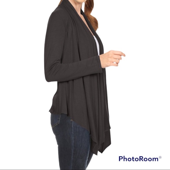Kate Hill Dark Gray Long Sleeve Open Cardigan. - Picture 2 of 5